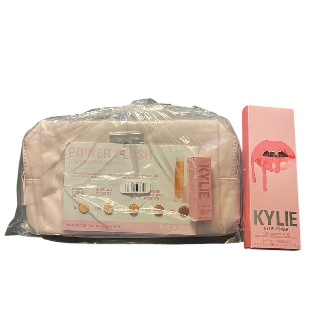 KYLIE COSMETICS Velvet Lip Kit in Color Charm (705) w/3 piece Bag Set 🆕 - Picture 8 of 11